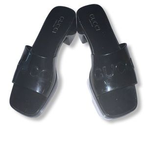 Gucci Rubber Slide Sandal Black